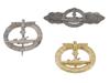 GROUP OF 3 GERMAN WWII U BOAT BADGES AND CLASP PIC-0