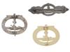 GROUP OF 3 GERMAN WWII U BOAT BADGES AND CLASP PIC-1