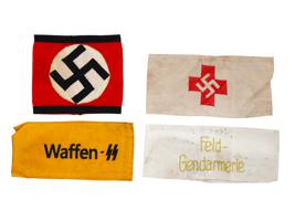 GROUP OF 4 GERMAN WWII ARMBANDS