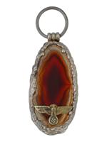 GERMAN WWII MILITARY SILVER AGATE PENDANT