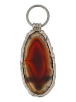 GERMAN WWII MILITARY SILVER AGATE PENDANT