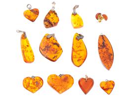 LOT OF 12 RUSSIAN BALTIC AMBER PENDANTS EARRINGS