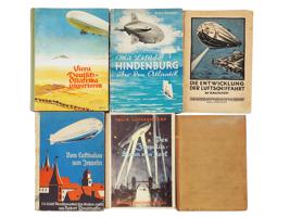 GROUP OF 6 ANTIQUE PRE-WWII GERMAN ZEPPELIN BOOKS