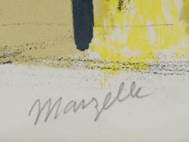 FRENCH ABSTRACT COLOR LITHOGRAPH BY JEAN MARZELLE