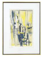 FRENCH ABSTRACT COLOR LITHOGRAPH BY JEAN MARZELLE