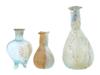 THREE ANCIENT ROMAN MINIATURE GLASS JARS PIC-0