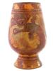 ANTIQUE COSTA RICAN POTTERY URN WITH A PAINTED JAGUAR PIC-0