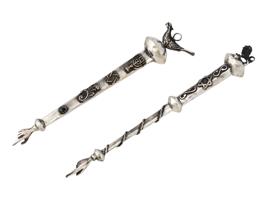 PAIR RUSSIAN JUDAICA 84 SILVER TORAH POINTERS YAD