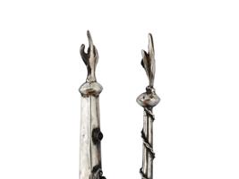 PAIR RUSSIAN JUDAICA 84 SILVER TORAH POINTERS YAD