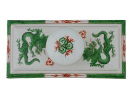 ORIENTAL MEISSEN PORCELAIN INK BLOTTER WITH DRAGONS