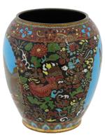 ANTIQUE JAPANESE MEIJI GOLD WIRE CLOISONNE VASE