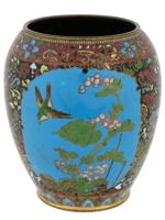 ANTIQUE JAPANESE MEIJI GOLD WIRE CLOISONNE VASE