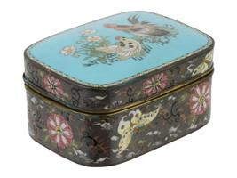 ANTIQUE JAPANESE MEIJI ERA CLOISONNE ENAMEL BOX