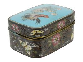 ANTIQUE JAPANESE MEIJI ERA CLOISONNE ENAMEL BOX