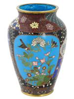 ANTIQUE JAPANESE MEIJI PERIOD CLOISONNE VASE