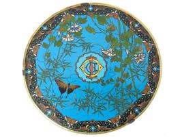 ANTIQUE JAPANESE MEIJI PERIOD CLOISONNE CHARGER