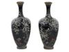 ATTR TO HAYASHI KODENJI JAPANESE MEIJI CLOISONNE VASES PIC-0