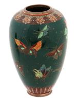 ATTR TO NAMIKAWA JAPANESE MEIJI CLOISONNE ENAMEL VASE