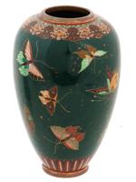 ATTR TO NAMIKAWA JAPANESE MEIJI CLOISONNE ENAMEL VASE