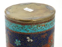 ATTR TO NAMIKAWA YASUYUKI JAPANESE CLOISONNE BRUSH POT