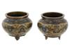 JAPANESE MEIJI CLOISONNE PLANTER POTS ATTR TO HONDA PIC-2