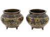 JAPANESE MEIJI CLOISONNE PLANTER POTS ATTR TO HONDA PIC-0