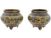 JAPANESE MEIJI CLOISONNE PLANTER POTS ATTR TO HONDA PIC-1