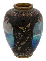 ANTIQUE JAPANESE EARLY MEIJI CLOISONNE ENAMEL VASE