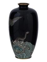 JAPANESE MEIJI PERIOD CLOISONNE SILVER WIRE VASE