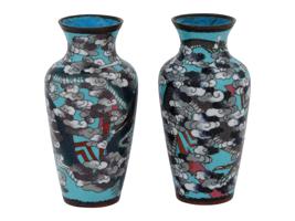 RARE JAPANESE MEIJI ERA CLOISONNE DRAGON VASES