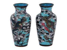 RARE JAPANESE MEIJI ERA CLOISONNE DRAGON VASES