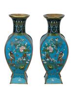 ANTIQUE JAPANESE MEIJI PERIOD FACET CLOISONNE VASES