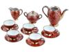 GERMAN THOMAS SILVER OVERLAYS PORCELAIN COFFEE SET PIC-0