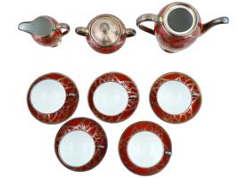 GERMAN THOMAS SILVER OVERLAYS PORCELAIN COFFEE SET