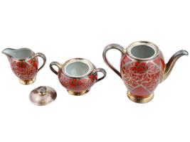 GERMAN THOMAS SILVER OVERLAYS PORCELAIN COFFEE SET