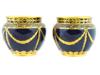 FRENCH BLUE PORCELAIN GILT ORMOLU MOUNTS PLANTERS PIC-2