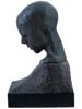 BRONZE AND WOOD MALE BUST BY GUILLERMO GIANNINAZZI PIC-4