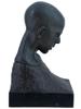 BRONZE AND WOOD MALE BUST BY GUILLERMO GIANNINAZZI PIC-2