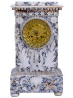 ANTIQUE FRENCH EMPIRE MARBLE CLOCK WITH GILT DIAL