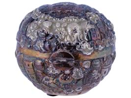 ANTIQUE TURKISH SILVER ROUND BOX WITH CHASED MOTIFS