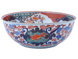 ANTIQUE JAPANESE MEIJI IMARI PORCELAIN SERVING BOWL