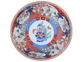 ANTIQUE JAPANESE MEIJI IMARI PORCELAIN SERVING BOWL