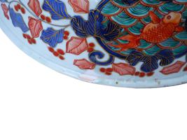 ANTIQUE JAPANESE MEIJI IMARI PORCELAIN SERVING BOWL