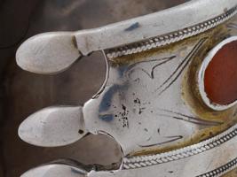 ANTIQUE TURKMEN GILT SILVER CARNELIAN CUFF BRACELETS