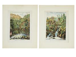 ANTIQUE HAND COLOR LITHOGRAPHS BY MARIANNE COLSTON