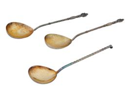 UKRANIAN SOVIET ERA SILVER TABLE SPOONS SET