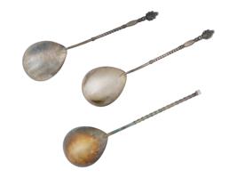 UKRANIAN SOVIET ERA SILVER TABLE SPOONS SET