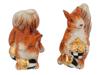 MACKENZIE-CHILDS PORCELAIN SQUIRREL SALT SHAKERS IOB PIC-9