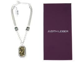 JUDITH LEIBER PAINTED PATTERN CHEETAH NECKLACE IOB