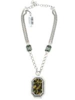 JUDITH LEIBER PAINTED PATTERN CHEETAH NECKLACE IOB